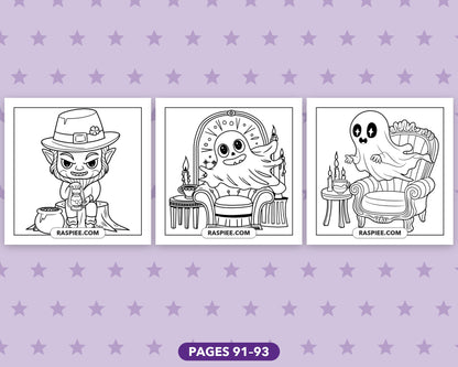 Little Spooky Halloween bold and easy coloring pages, sample sheet 16
