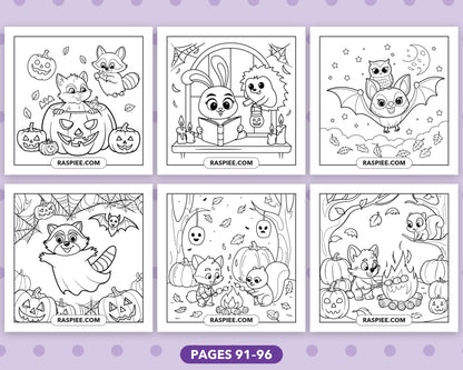 Spooky Times Halloween Animal bold and easy coloring pages, sample sheet 16
