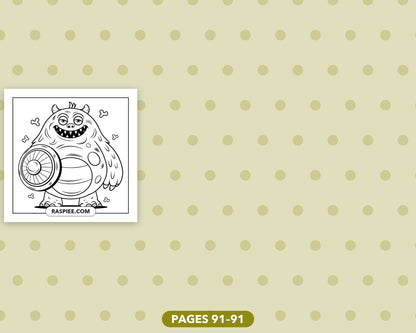 Creepy Monster bold and easy coloring pages, sample sheet 16
