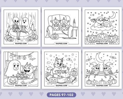 Spooky Besties Halloween bold and easy coloring pages, sample sheet 17