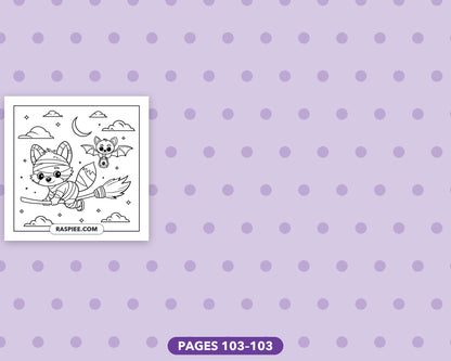 Spooky Times Halloween Animal bold and easy coloring pages, sample sheet 18