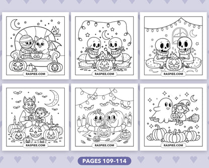 Spooky Besties Halloween bold and easy coloring pages, sample sheet 19