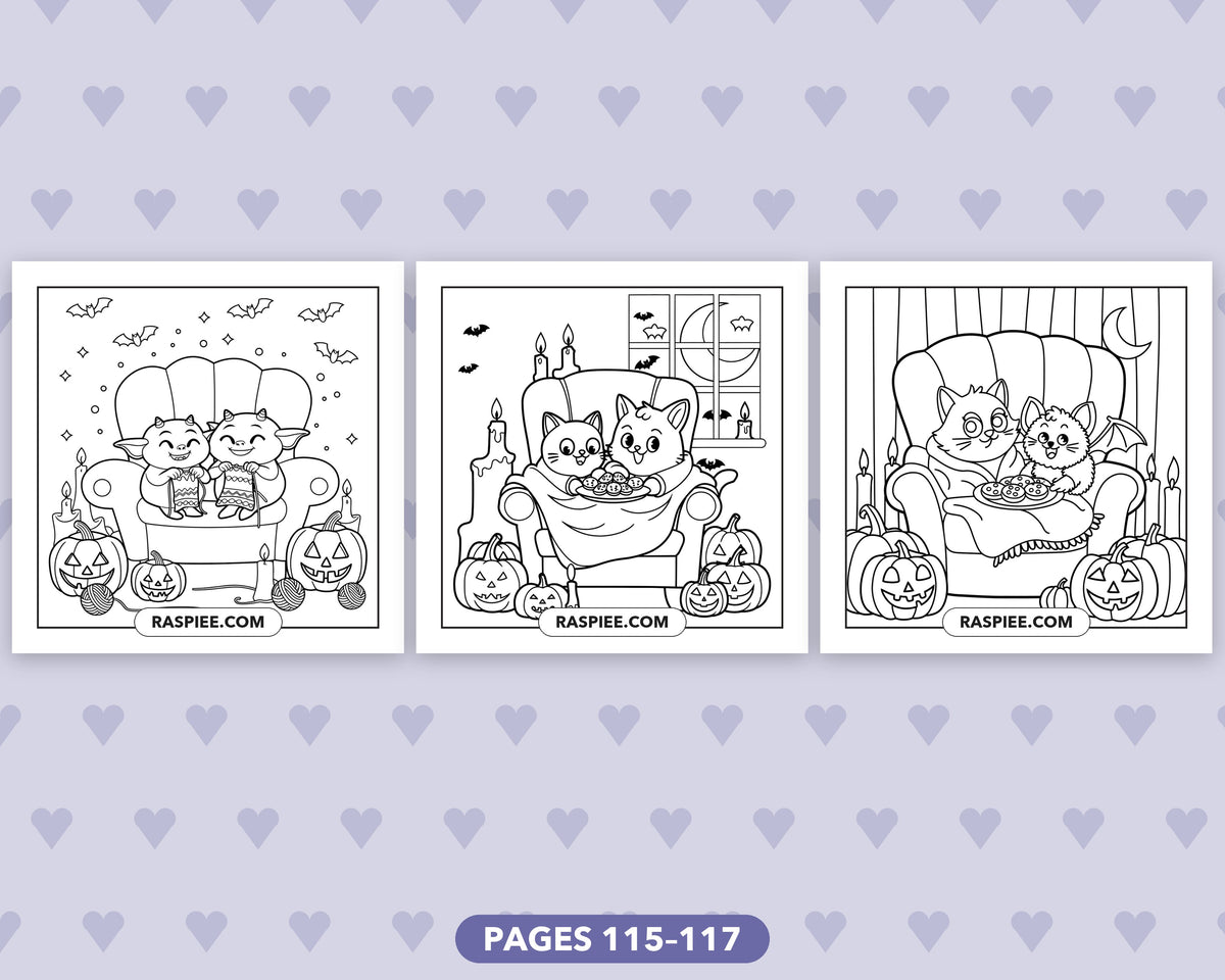 Spooky Besties Halloween bold and easy coloring pages, sample sheet 20