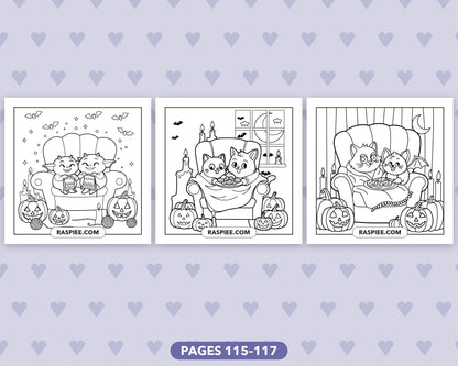 Spooky Besties Halloween bold and easy coloring pages, sample sheet 20