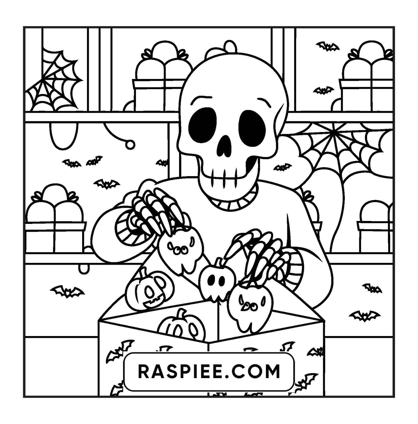 77 Bold and Easy Spooky Shop Coloring Pages Printable PDF Instant Download - RASPIEE