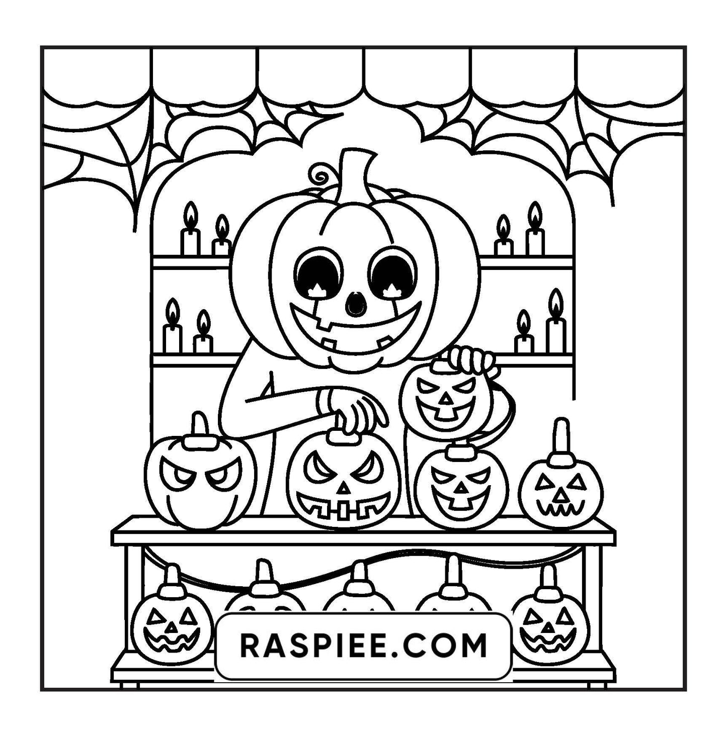 77 Bold and Easy Spooky Shop Coloring Pages Printable PDF Instant Download - RASPIEE