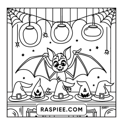 77 Bold and Easy Spooky Shop Coloring Pages Printable PDF Instant Download - RASPIEE