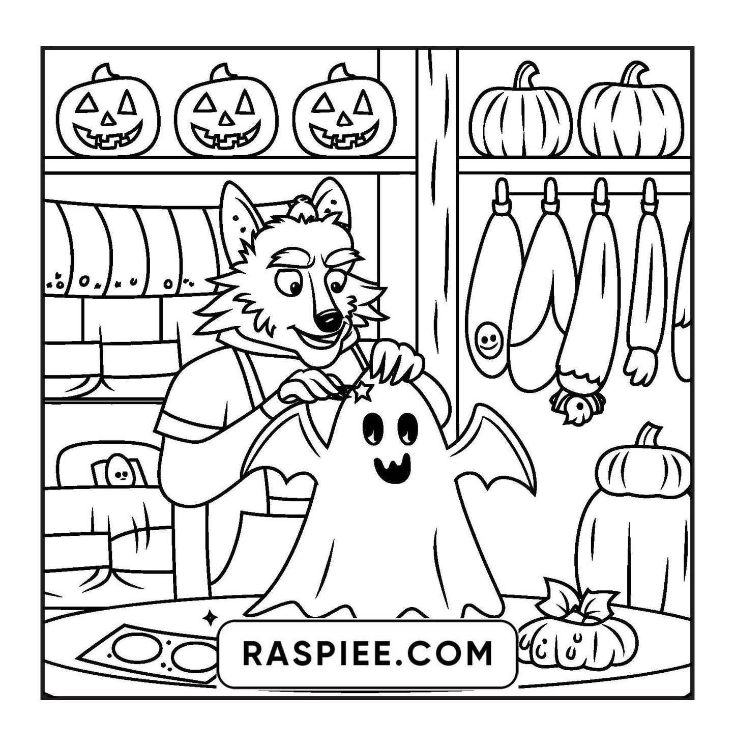 77 Bold and Easy Spooky Shop Coloring Pages Printable PDF Instant Download - RASPIEE