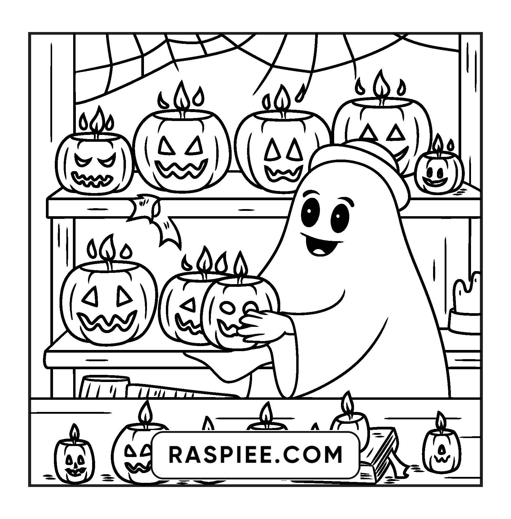 77 Bold and Easy Spooky Shop Coloring Pages Printable PDF Instant Download - RASPIEE