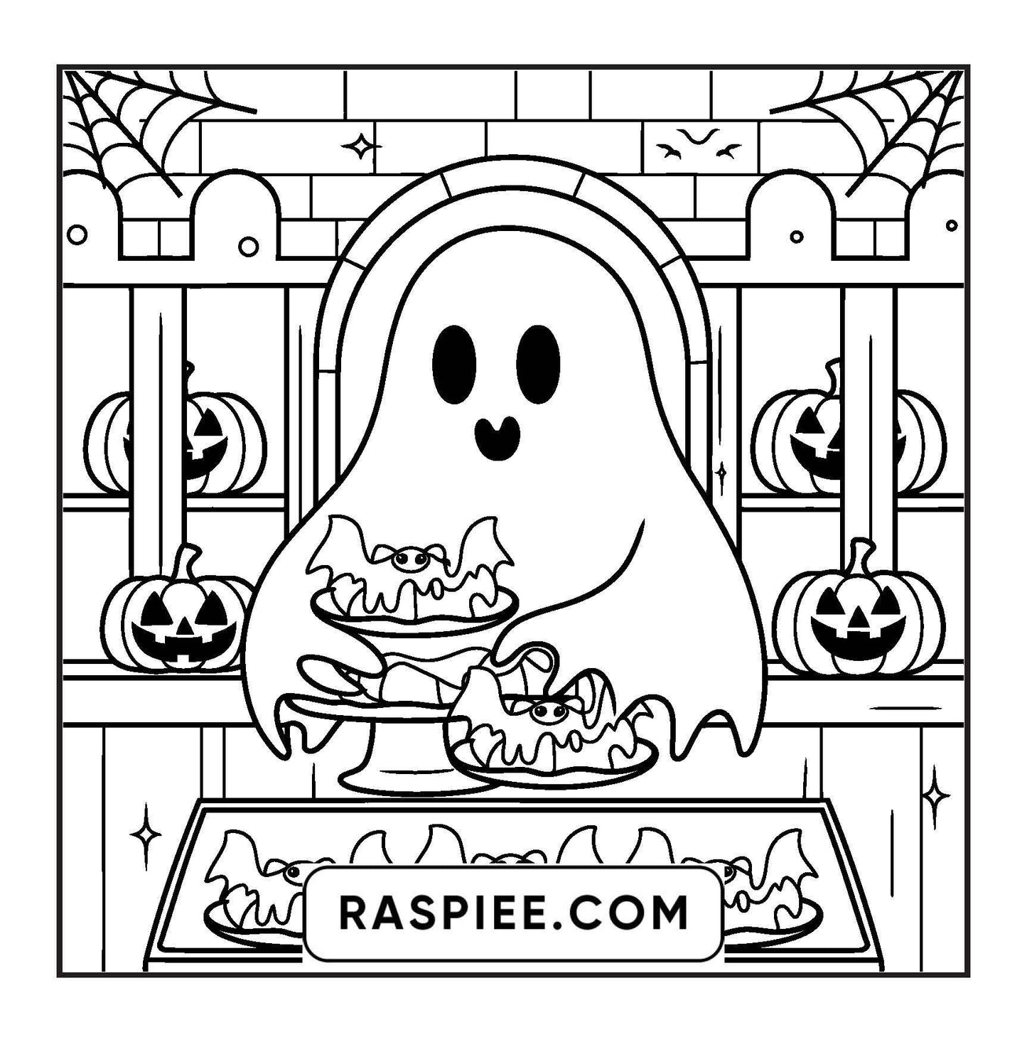 77 Bold and Easy Spooky Shop Coloring Pages Printable PDF Instant Download - RASPIEE