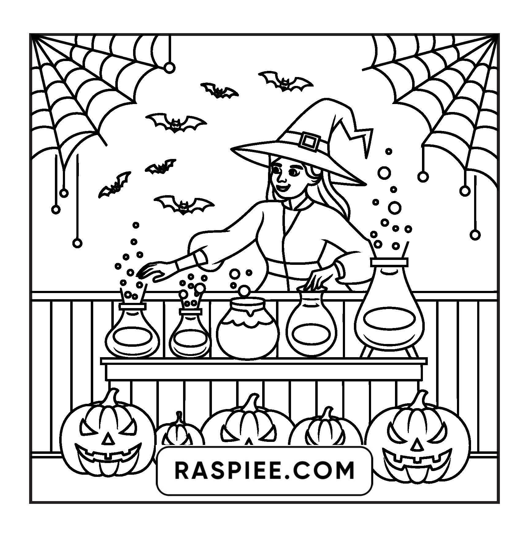 77 Bold and Easy Spooky Shop Coloring Pages Printable PDF Instant Download - RASPIEE