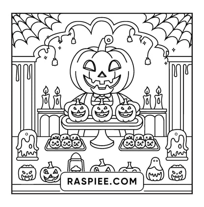 77 Bold and Easy Spooky Shop Coloring Pages Printable PDF Instant Download - RASPIEE