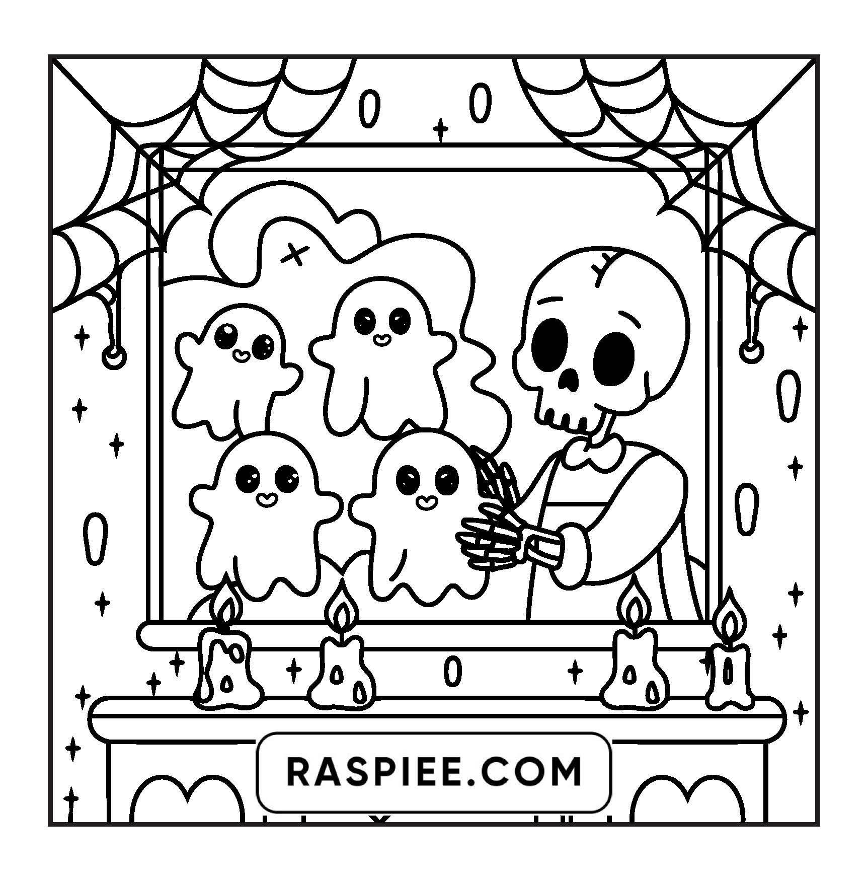 77 Bold and Easy Spooky Shop Coloring Pages Printable PDF Instant Download - RASPIEE