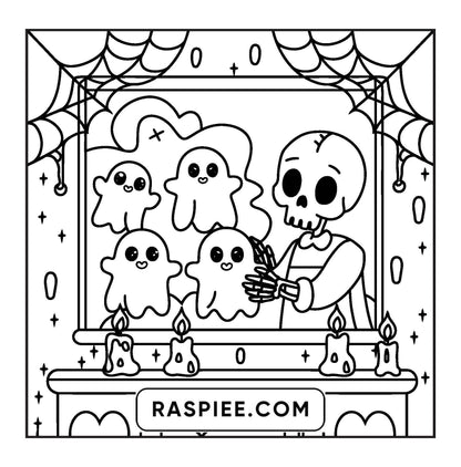 77 Bold and Easy Spooky Shop Coloring Pages Printable PDF Instant Download - RASPIEE