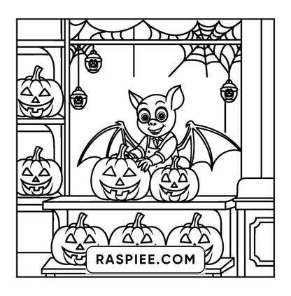 77 Bold and Easy Spooky Shop Coloring Pages Printable PDF Instant Download - RASPIEE