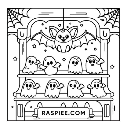 77 Bold and Easy Spooky Shop Coloring Pages Printable PDF Instant Download - RASPIEE