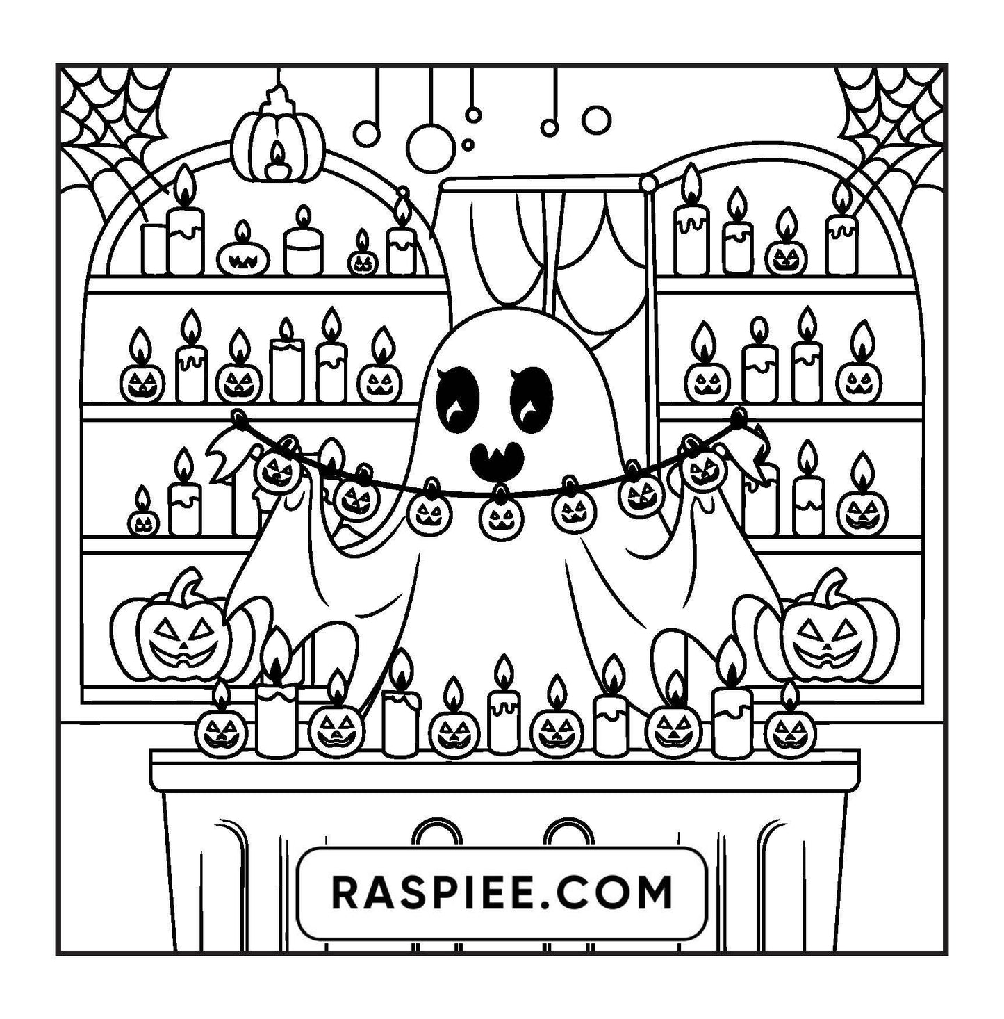 77 Bold and Easy Spooky Shop Coloring Pages Printable PDF Instant Download - RASPIEE