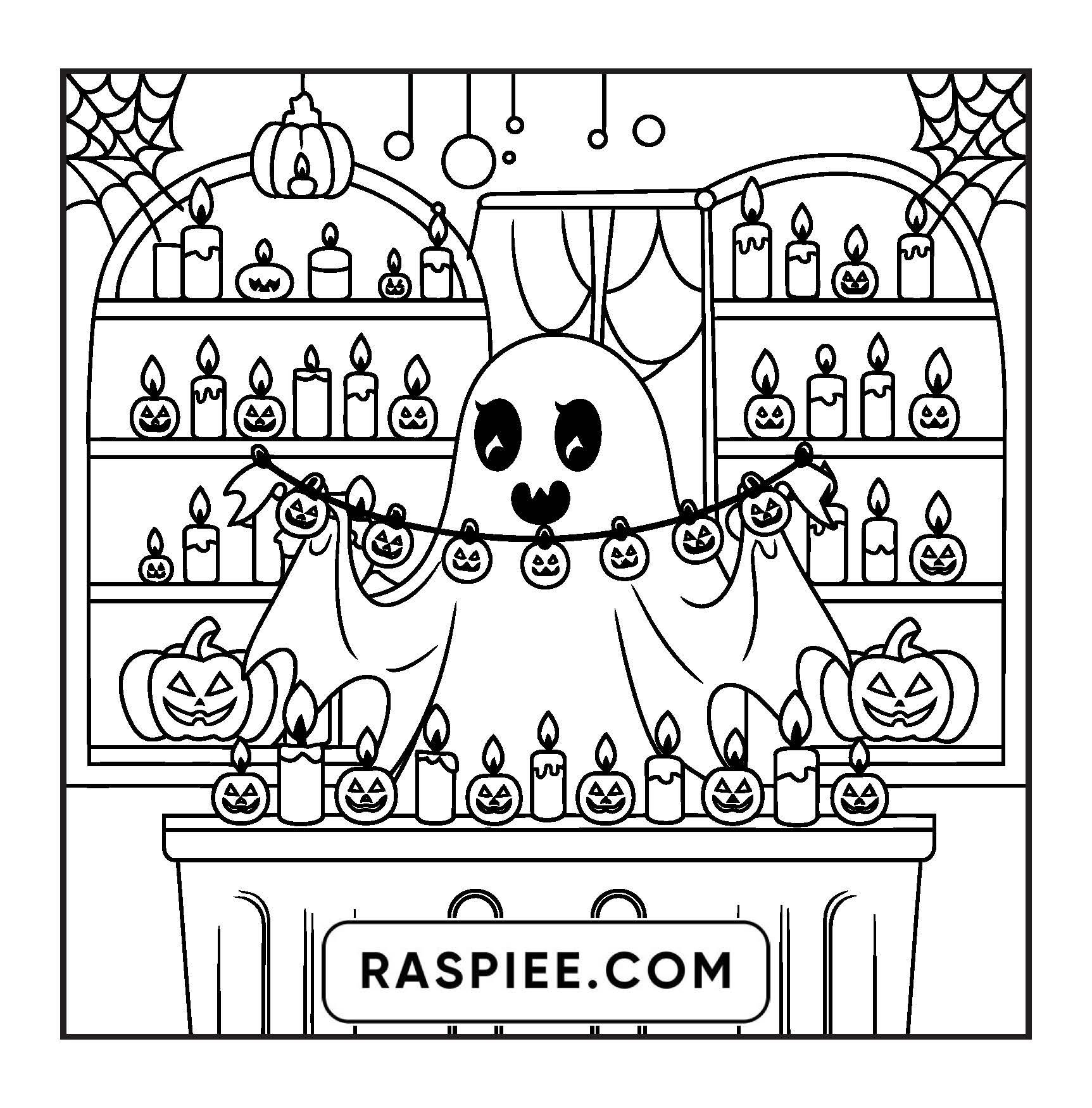 77 Bold and Easy Spooky Shop Coloring Pages Printable PDF Instant Download - RASPIEE