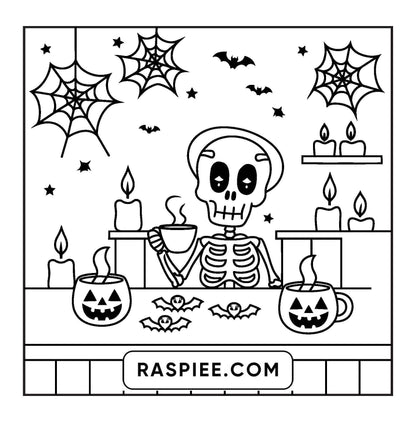 77 Bold and Easy Spooky Shop Coloring Pages Printable PDF Instant Download - RASPIEE