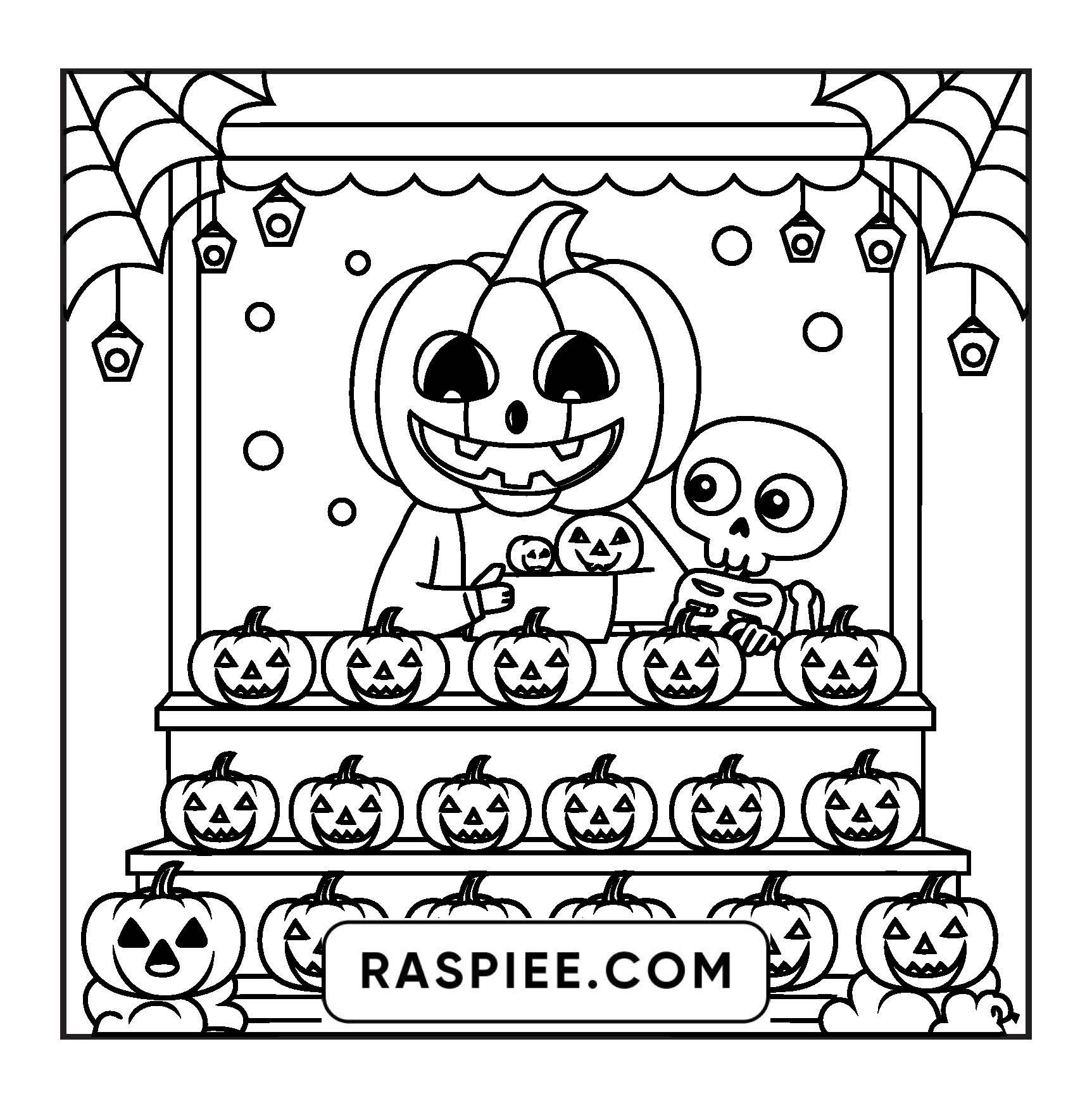 77 Bold and Easy Spooky Shop Coloring Pages Printable PDF Instant Download - RASPIEE