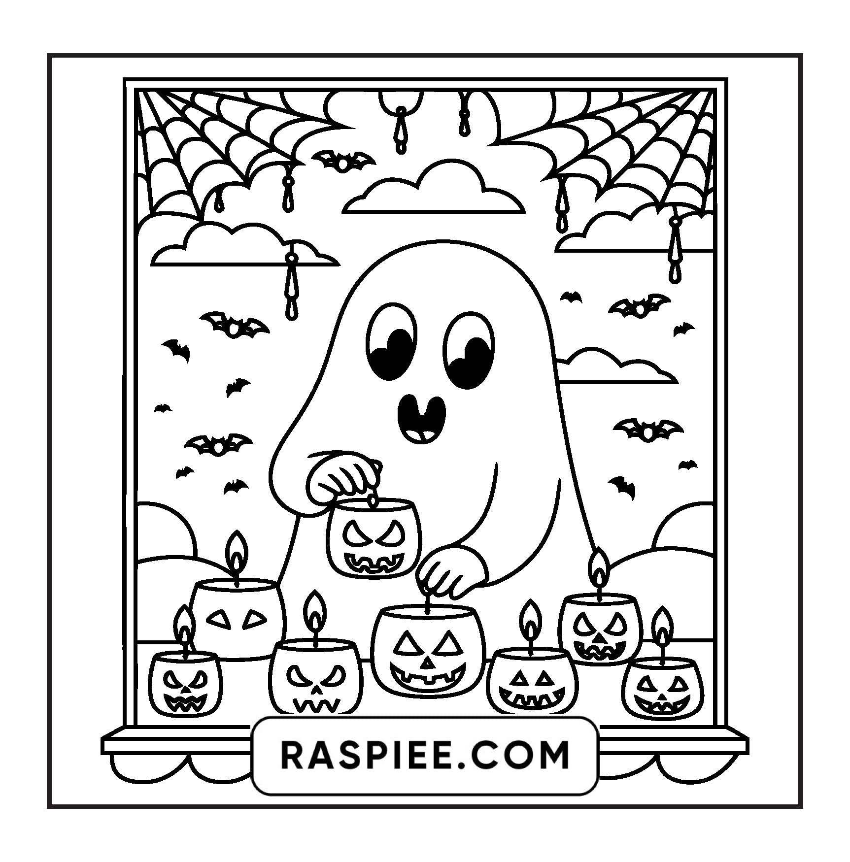 77 Bold and Easy Spooky Shop Coloring Pages Printable PDF Instant Download - RASPIEE