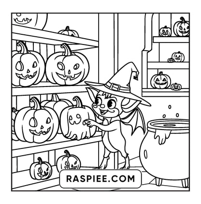 77 Bold and Easy Spooky Shop Coloring Pages Printable PDF Instant Download - RASPIEE