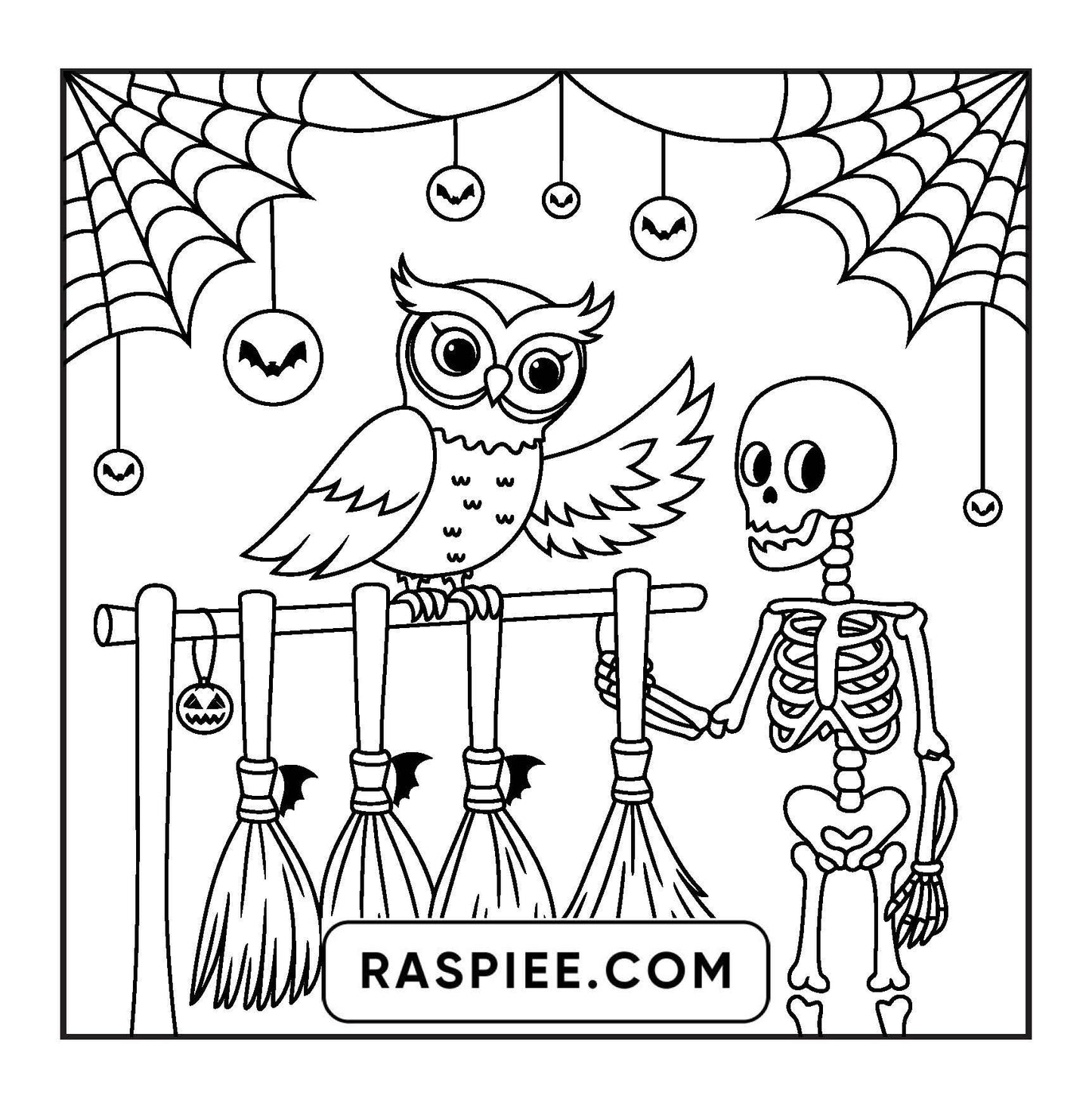 77 Bold and Easy Spooky Shop Coloring Pages Printable PDF Instant Download - RASPIEE