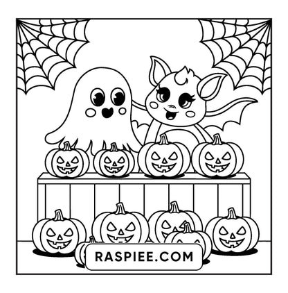 77 Bold and Easy Spooky Shop Coloring Pages Printable PDF Instant Download - RASPIEE