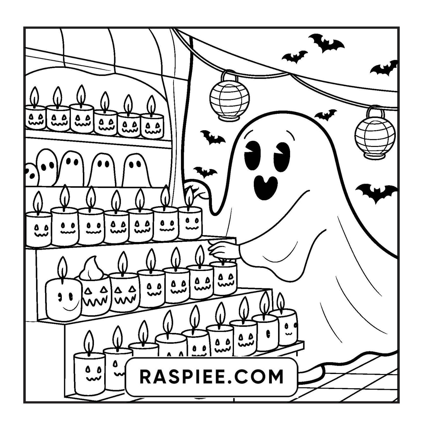 77 Bold and Easy Spooky Shop Coloring Pages Printable PDF Instant Download - RASPIEE