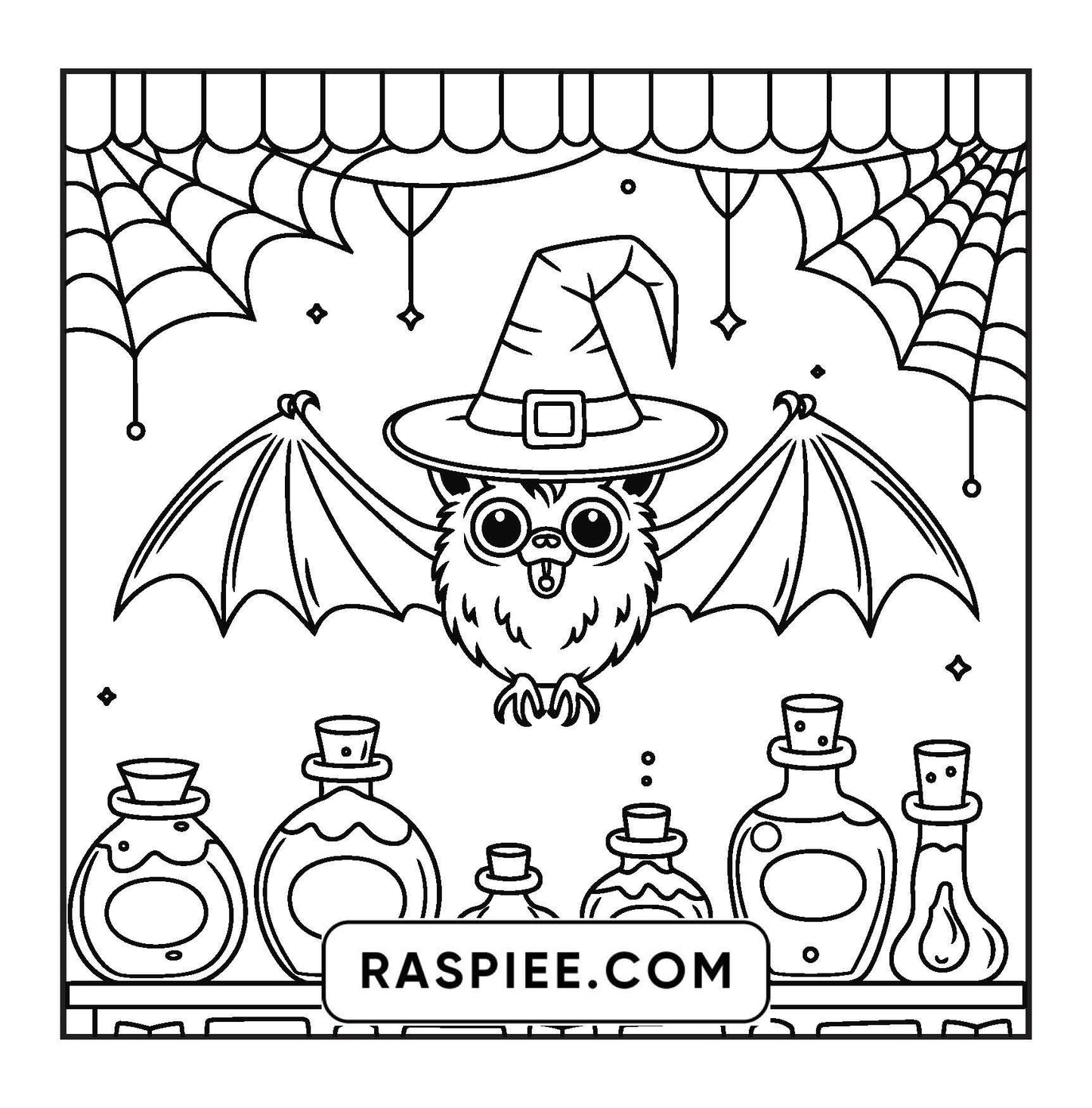 77 Bold and Easy Spooky Shop Coloring Pages Printable PDF Instant Download - RASPIEE