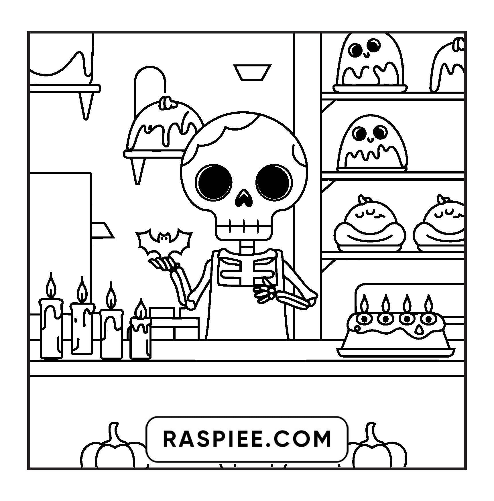 77 Bold and Easy Spooky Shop Coloring Pages Printable PDF Instant Download - RASPIEE