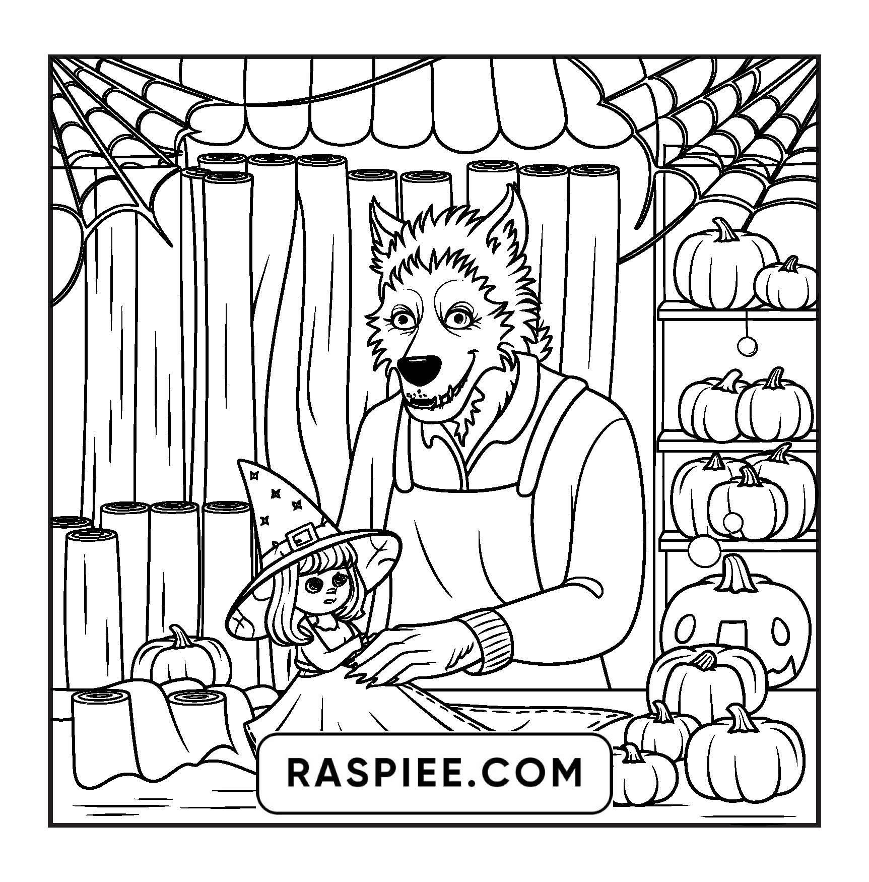 77 Bold and Easy Spooky Shop Coloring Pages Printable PDF Instant Download - RASPIEE