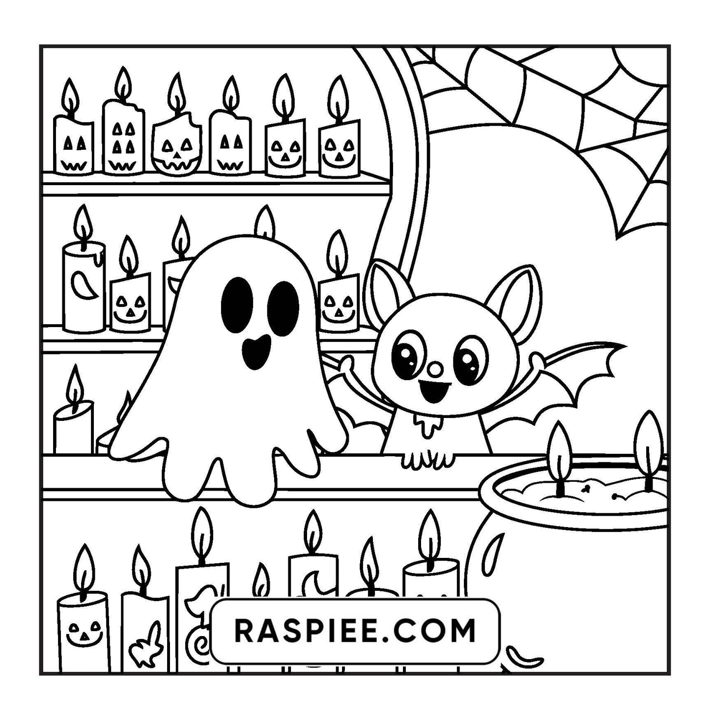 77 Bold and Easy Spooky Shop Coloring Pages Printable PDF Instant Download - RASPIEE