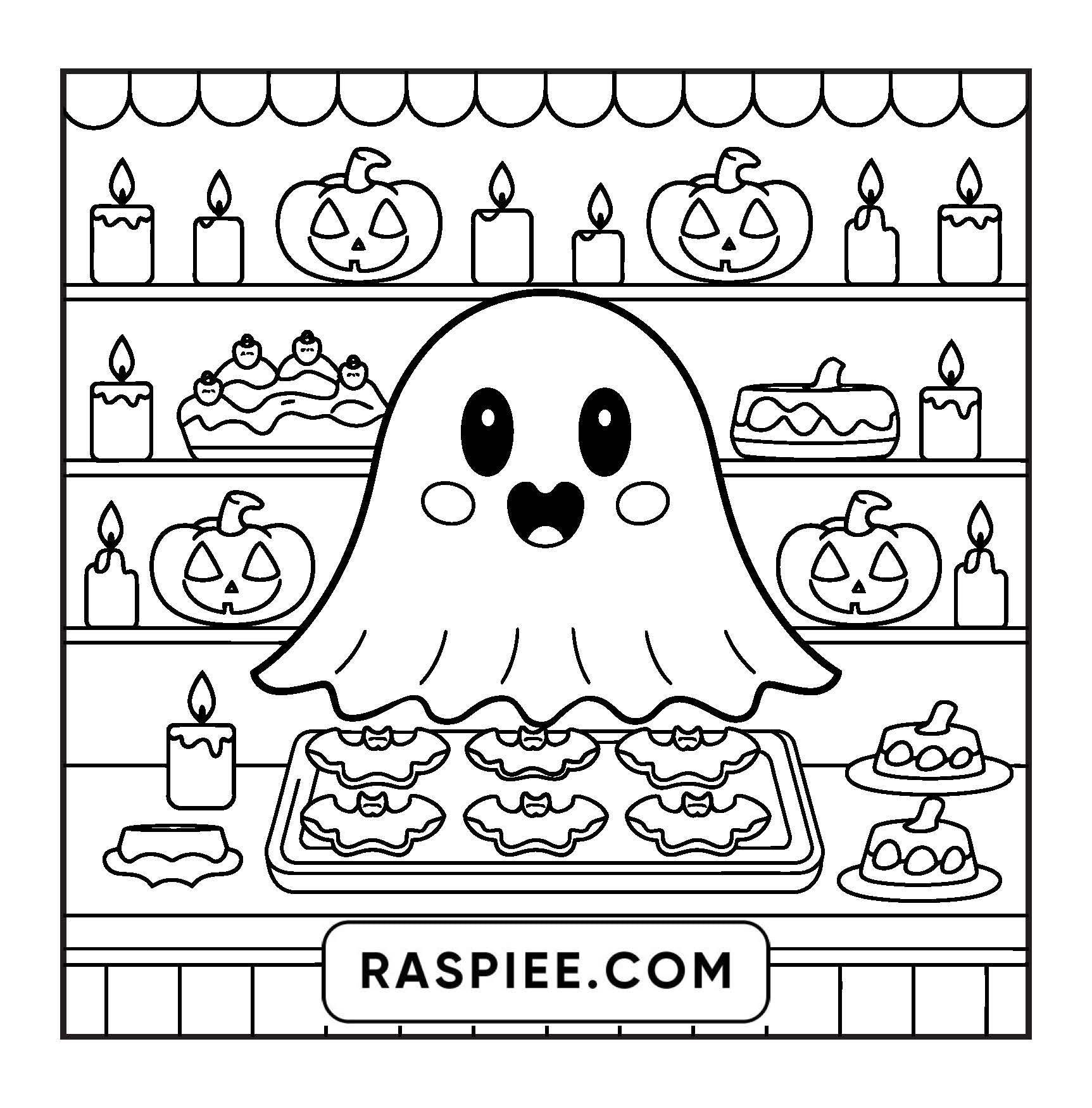 77 Bold and Easy Spooky Shop Coloring Pages Printable PDF Instant Download - RASPIEE