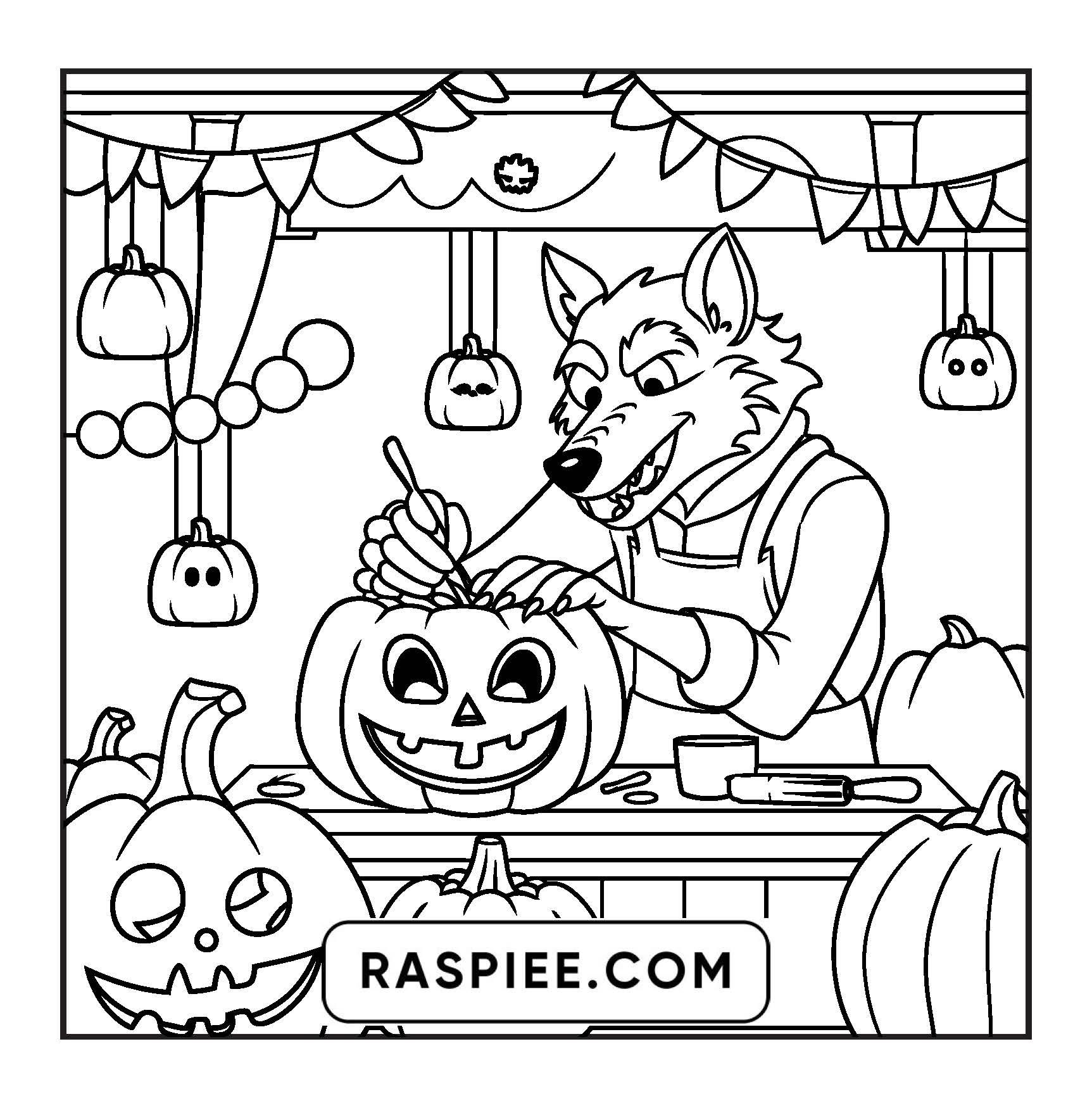 77 Bold and Easy Spooky Shop Coloring Pages Printable PDF Instant Download - RASPIEE