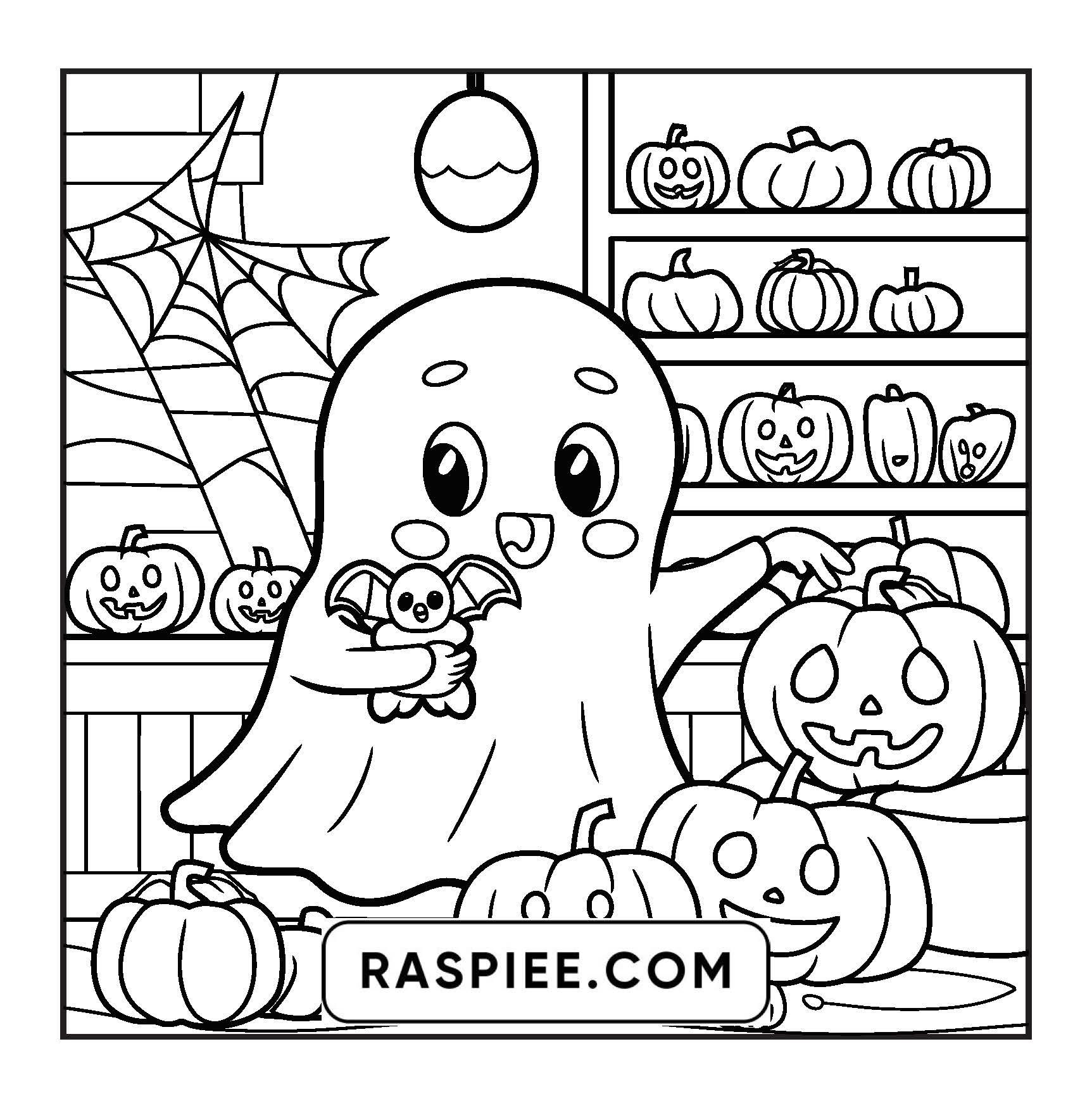 77 Bold and Easy Spooky Shop Coloring Pages Printable PDF Instant Download - RASPIEE