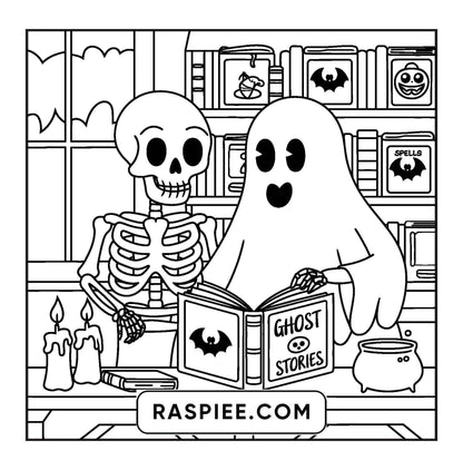 77 Bold and Easy Spooky Shop Coloring Pages Printable PDF Instant Download - RASPIEE