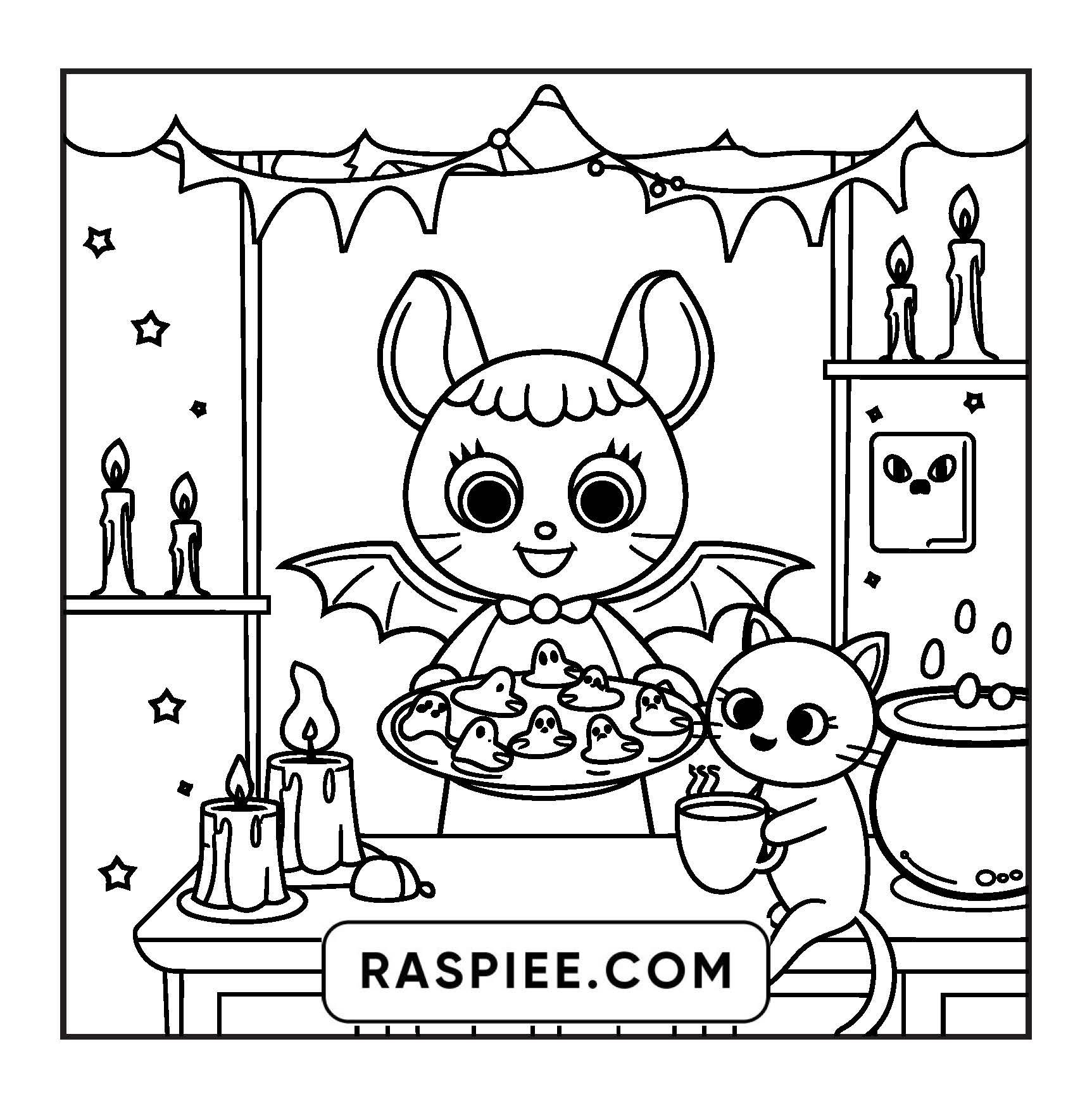 77 Bold and Easy Spooky Shop Coloring Pages Printable PDF Instant Download - RASPIEE