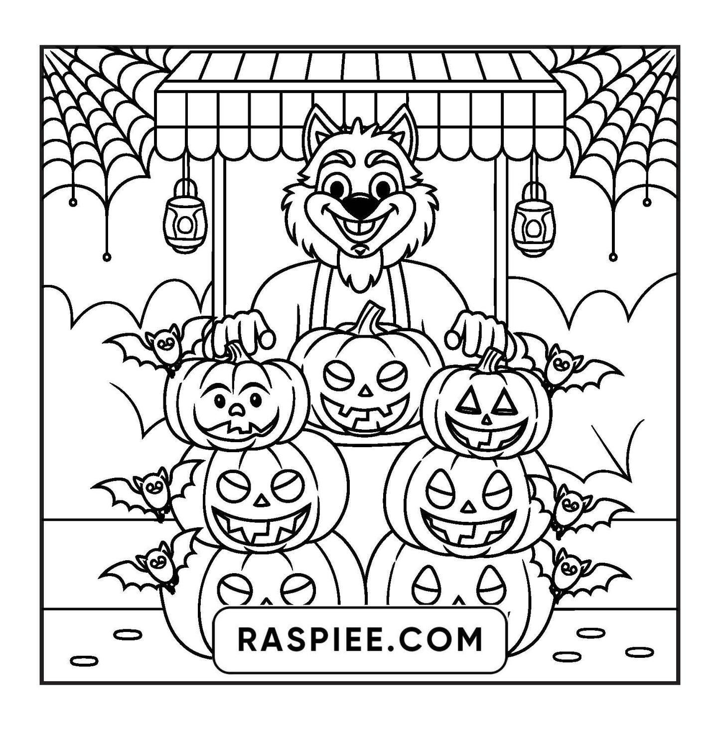 77 Bold and Easy Spooky Shop Coloring Pages Printable PDF Instant Download - RASPIEE