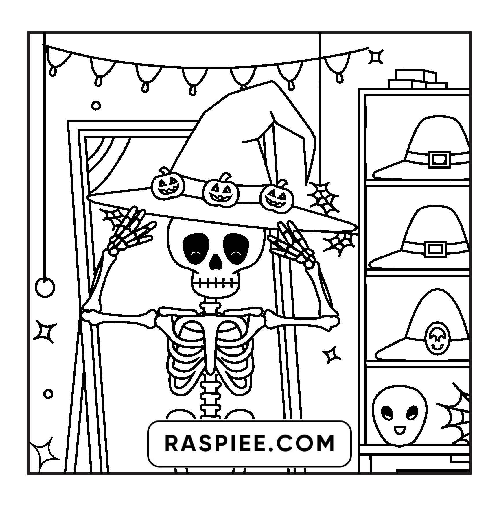 77 Bold and Easy Spooky Shop Coloring Pages Printable PDF Instant Download - RASPIEE