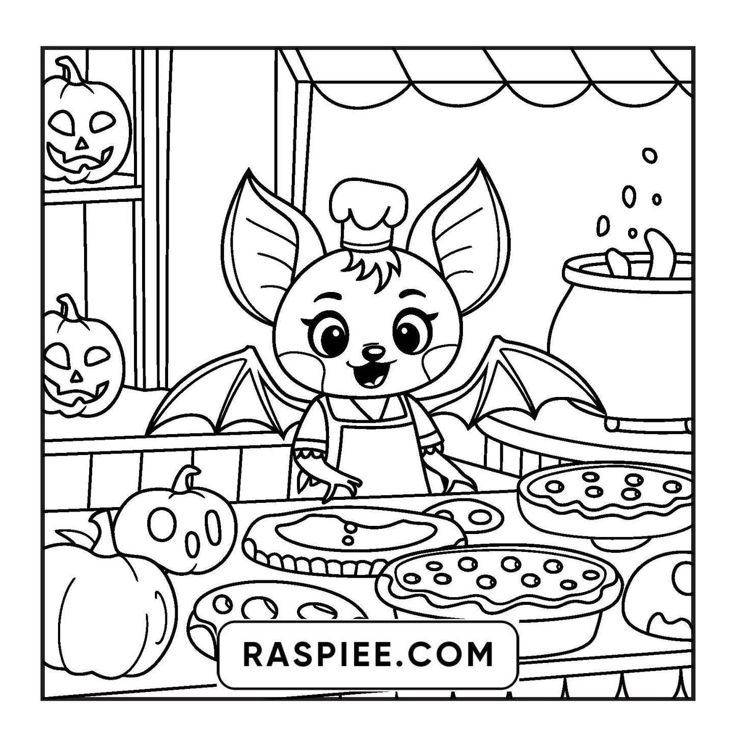 77 Bold and Easy Spooky Shop Coloring Pages Printable PDF Instant Download - RASPIEE