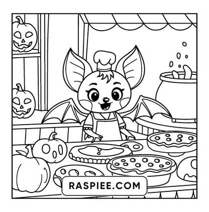 77 Bold and Easy Spooky Shop Coloring Pages Printable PDF Instant Download - RASPIEE