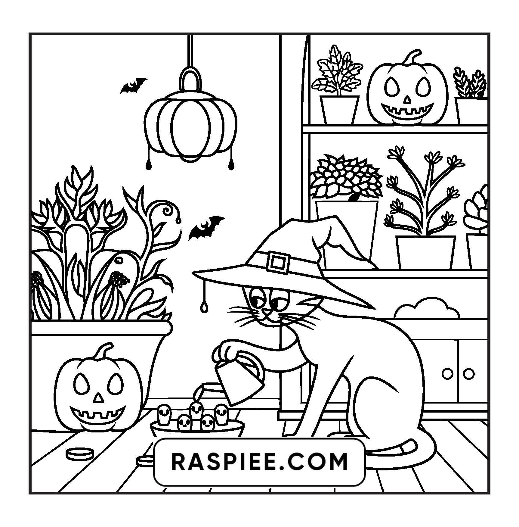 77 Bold and Easy Spooky Shop Coloring Pages Printable PDF Instant Download - RASPIEE