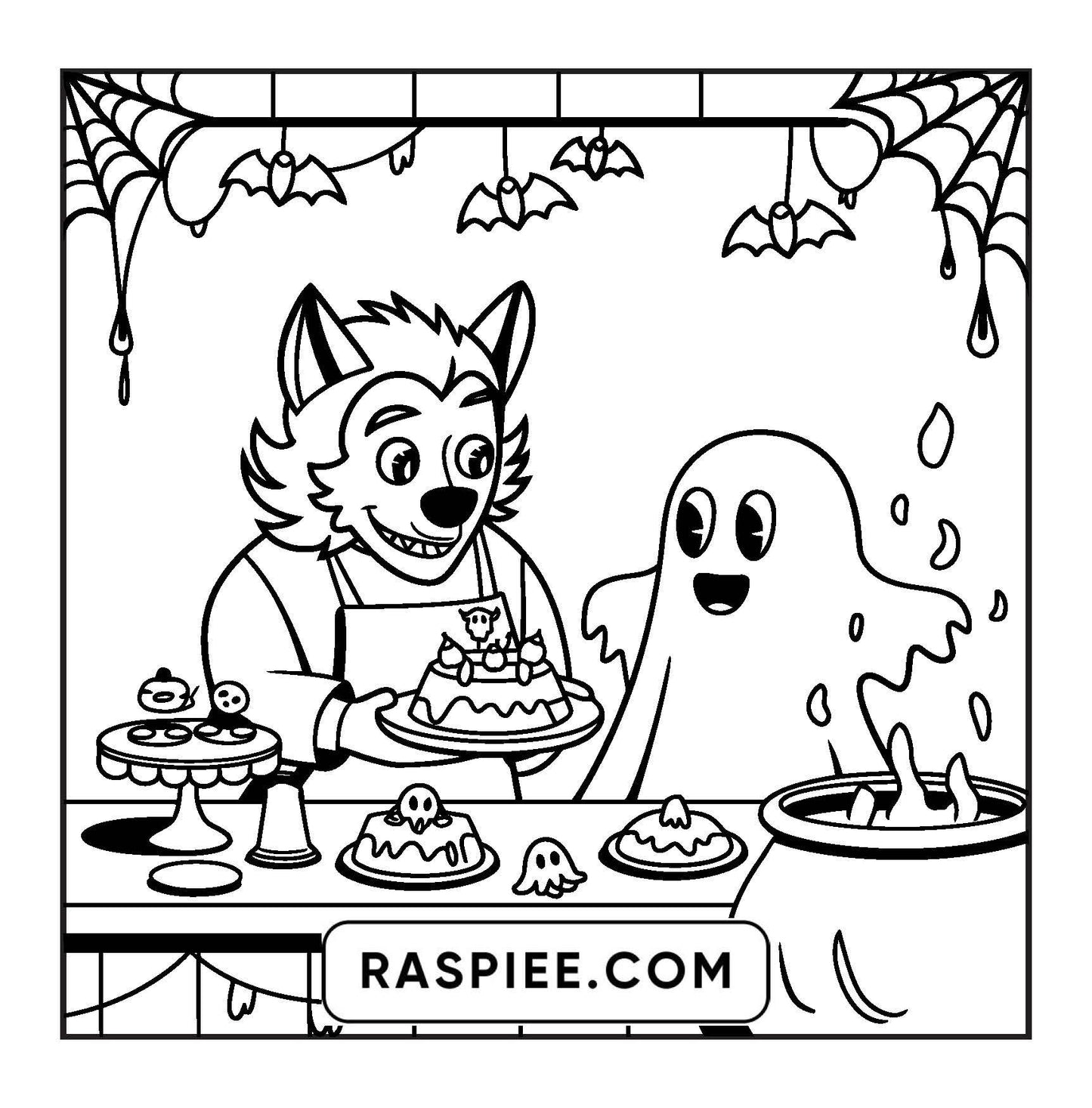 77 Bold and Easy Spooky Shop Coloring Pages Printable PDF Instant Download - RASPIEE