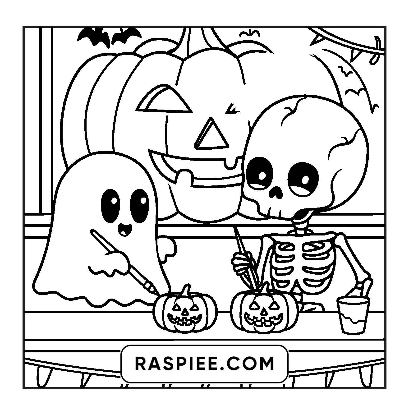 77 Bold and Easy Spooky Shop Coloring Pages Printable PDF Instant Download - RASPIEE