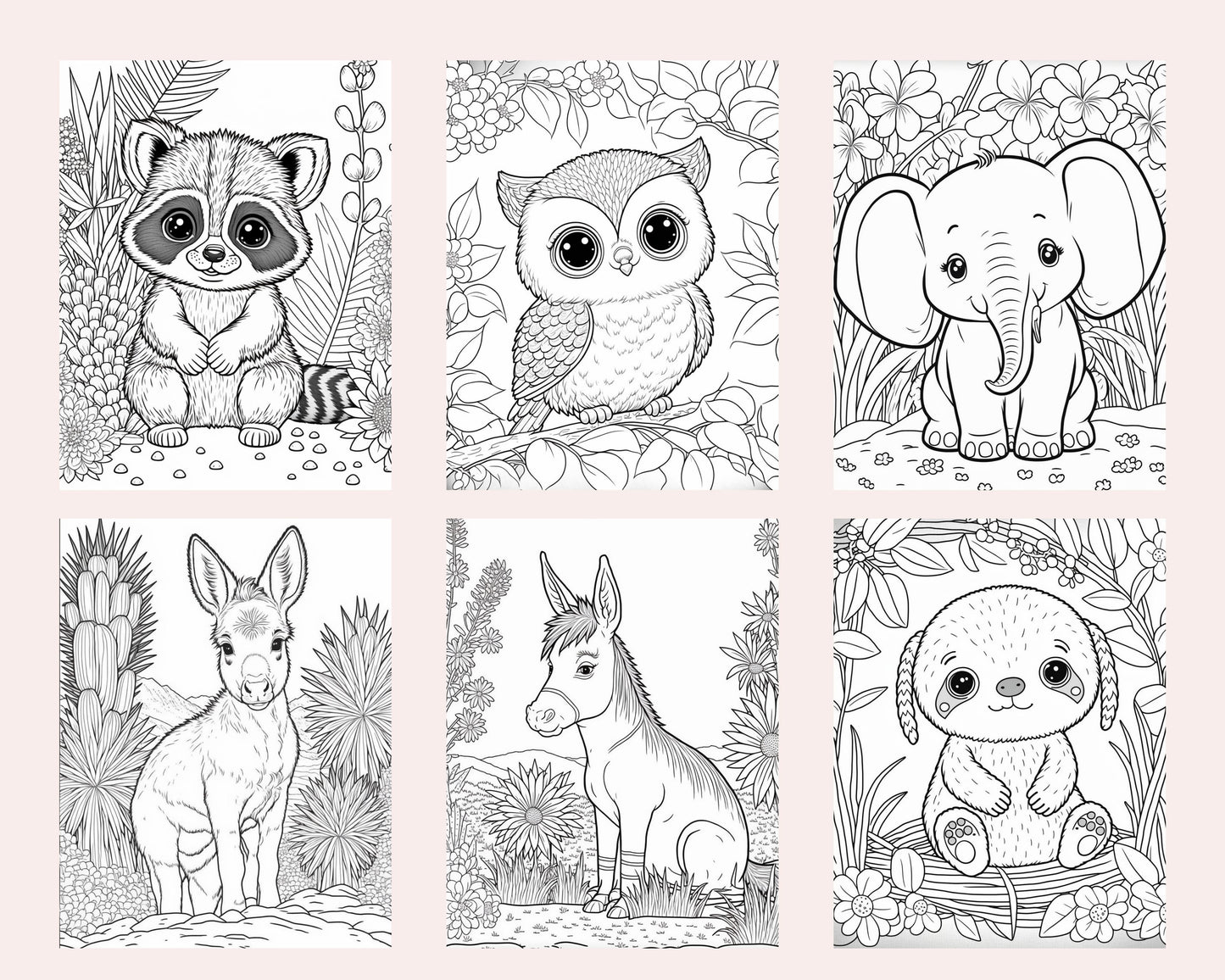 Libro Para Colorear Para Niños De 2-3, 4-6 Años: Animales: Relajantes  libros para colorear para niños y niñas con 48 motivos de animales(libro de